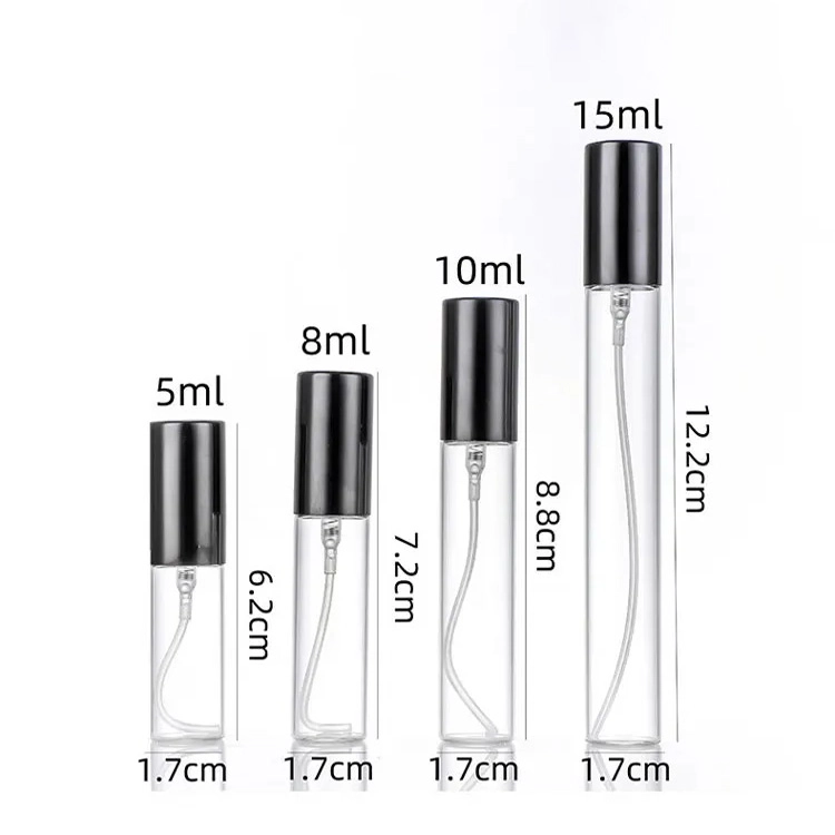 perfume sample bottles size