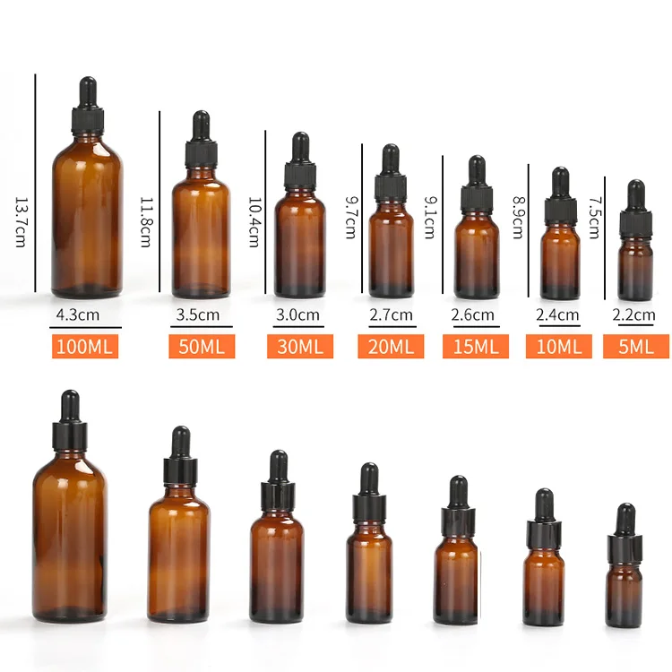 glass dropper bottles size