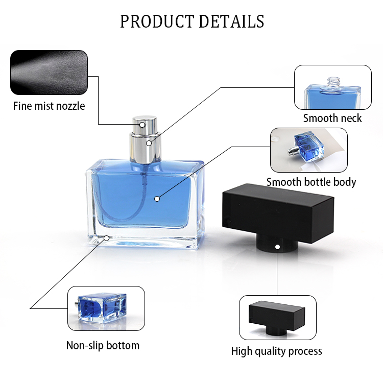 Flat perfume spray bottles