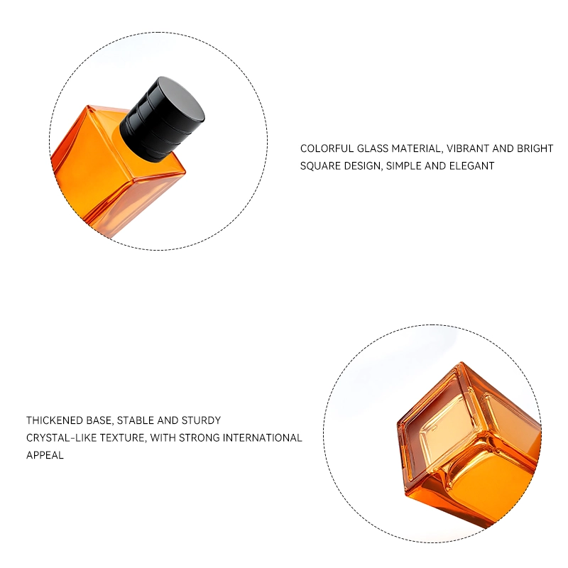 Orange square perfume bottle